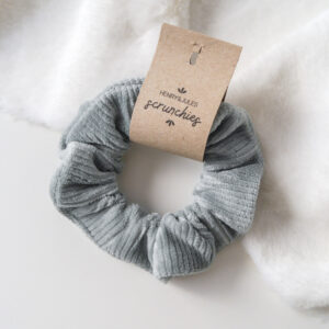 Cord Scrunchie – Grau-Blau