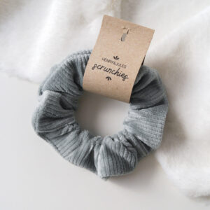 Cord Scrunchie – Grau-Blau