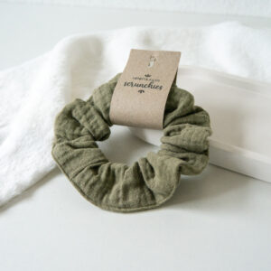 Musselin Scrunchie – Khaki