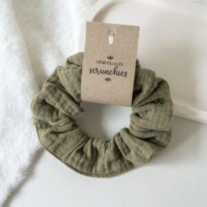 Musselin Scrunchie – Khaki