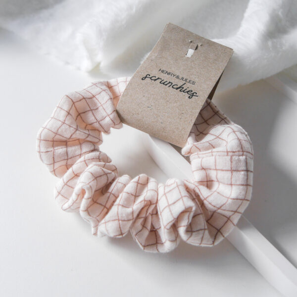 Musselin Scrunchie - Grid Rosa – Bild 2