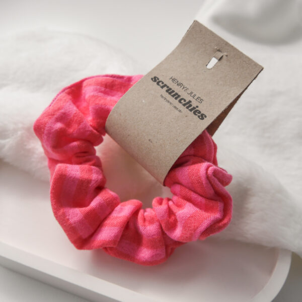 Musselin Scrunchie - Streifen Pink – Bild 3