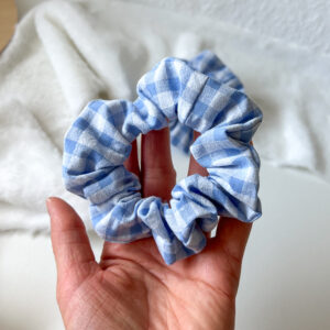 Scrunchie – Karo Hellblau