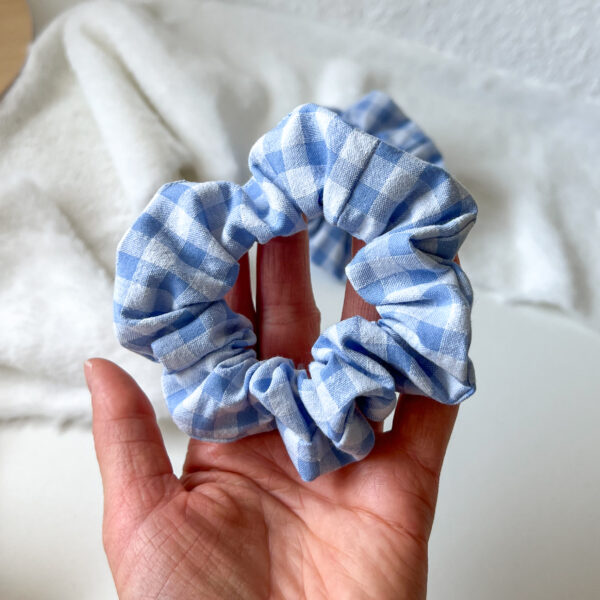 Scrunchie - Karo Hellblau