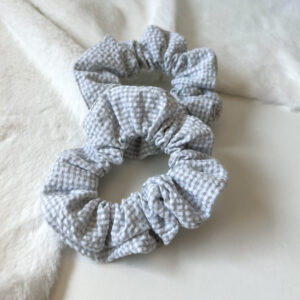 Scrunchie – Mini Karo Hellblau