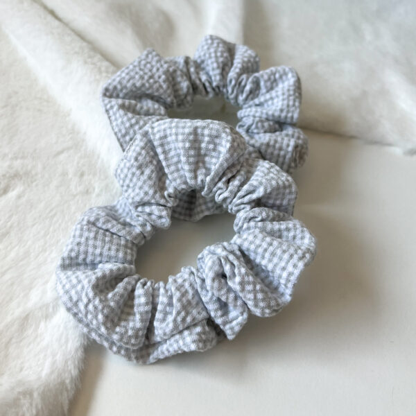 Scrunchie - Mini Karo Hellblau