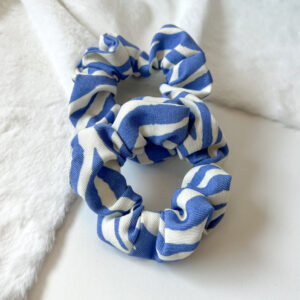 Viskose Scrunchie – Zebra Blau