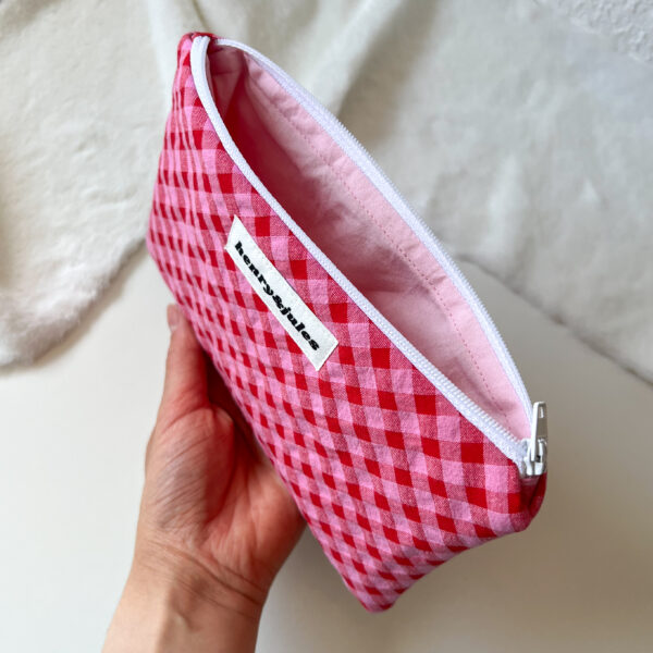 Täschchen - Karo Pink – Bild 3